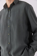 Erkek Nicolas Yumuşak Dokulu Regular Fit Gömlek (CUPRO) - Haki