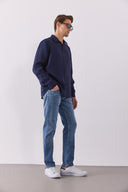 Erkek Nicolas Yumuşak Dokulu Regular Fit Gömlek (CUPRO) - Lacivert