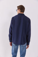 Erkek Nicolas Yumuşak Dokulu Regular Fit Gömlek (CUPRO) - Lacivert