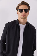 Erkek Nicolas Yumuşak Dokulu Regular Fit Gömlek (CUPRO) - Siyah