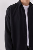 Erkek Nicolas Yumuşak Dokulu Regular Fit Gömlek (CUPRO) - Siyah