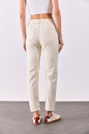 Kadın Norah Beli Lastikli Renkli Jean Pantolon - Kemik