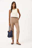 Kadın Norah Beli Lastikli Renkli Jean Pantolon - Taba