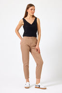 Kadın Norah Beli Lastikli Renkli Jean Pantolon - Taba