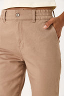 Kadın Norah Beli Lastikli Renkli Jean Pantolon - Taba