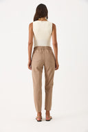 Kadın Norah Beli Lastikli Renkli Jean Pantolon - Taba