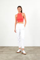 Kadın Norah Beyaz Renkli Beli Lastikli Jean Pantolon - Beyaz