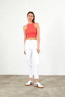 Kadın Norah Beyaz Renkli Beli Lastikli Jean Pantolon - Beyaz