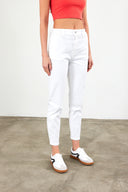 Kadın Norah Beyaz Renkli Beli Lastikli Jean Pantolon - Beyaz