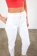 Kadın Norah Beyaz Renkli Beli Lastikli Jean Pantolon - Beyaz