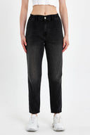 Kadın Norah Black Beli Lastikli Jean Pantolon (TENCEL)™ - Black