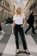 Kadın Norah Black Beli Lastikli Lyocell Jean Pantolon-Black