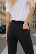 Kadın Norah Black Beli Lastikli Lyocell Jean Pantolon-Black