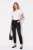 Kadın Norah Black Beli Lastikli Lyocell Jean Pantolon-Black