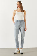 Kadın Norah Blue Grey Beli Lastikli Jean Pantolon - Blue Grey