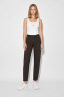 Norah Brown Beli Lastikli Jean Pantolon-Brown