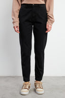 Kadın Norah Carbon Black Beli Lastikli Jean Pantolon - Carbon Black
