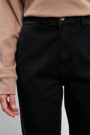 Kadın Norah Carbon Black Beli Lastikli Jean Pantolon - Carbon Black