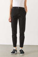Kadın Norah Carbon Black Beli Lastikli Jean Pantolon-Carbon Black