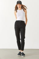 Kadın Norah Carbon Black Beli Lastikli Jean Pantolon-Carbon Black