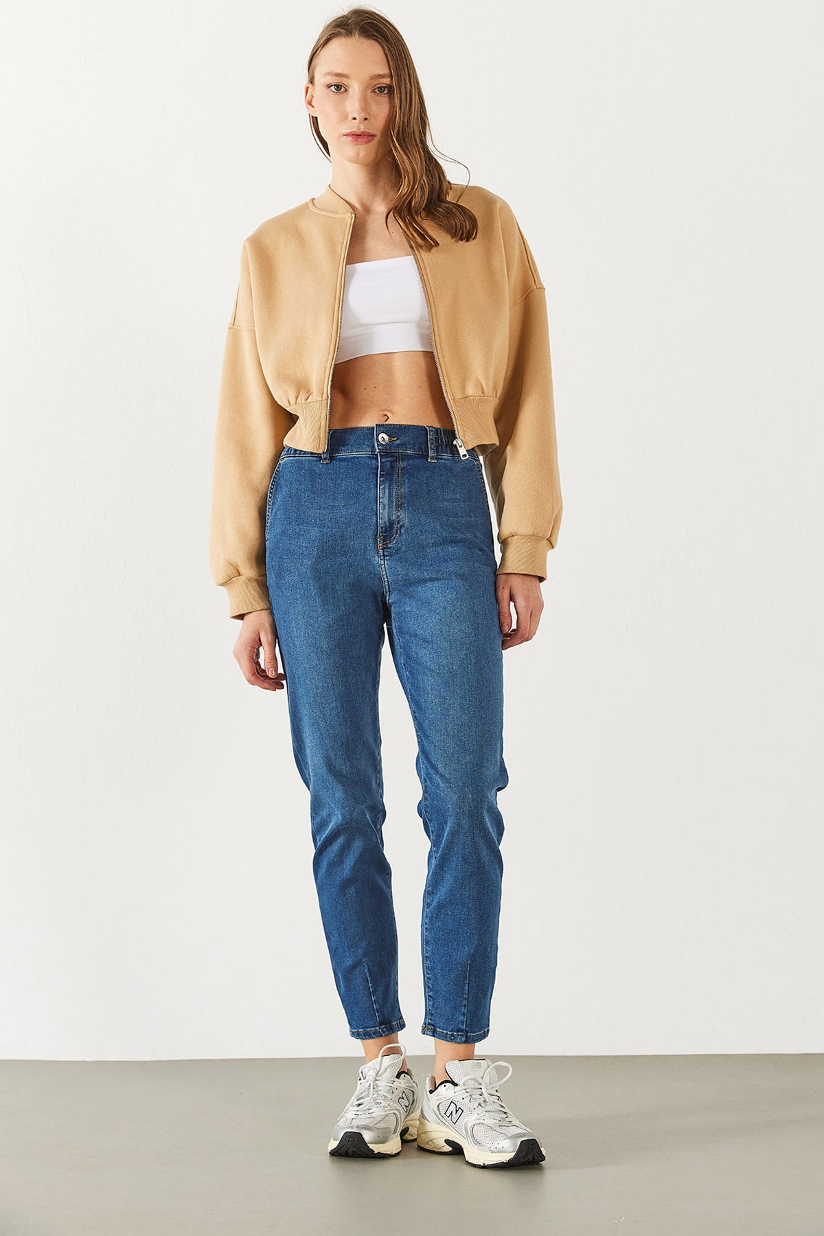 Kadın Norah Dark Blue Beli Lastikli Jean Pantolon - Dark Blue – Vena