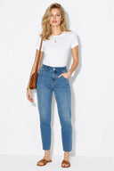 Norah Dark Blue Beli Lastikli Lyocell Jean Pantolon-Dark Blue