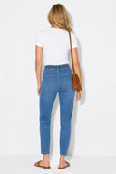 Norah Dark Blue Beli Lastikli Lyocell Jean Pantolon-Dark Blue