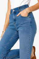 Norah Dark Blue Beli Lastikli Lyocell Jean Pantolon-Dark Blue