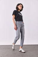 Kadın Norah Grey Beli Lastikli Jean Pantolon - Grey