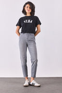 Kadın Norah Grey Beli Lastikli Jean Pantolon - Grey