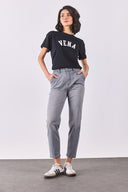 Kadın Norah Grey Beli Lastikli Jean Pantolon - Grey