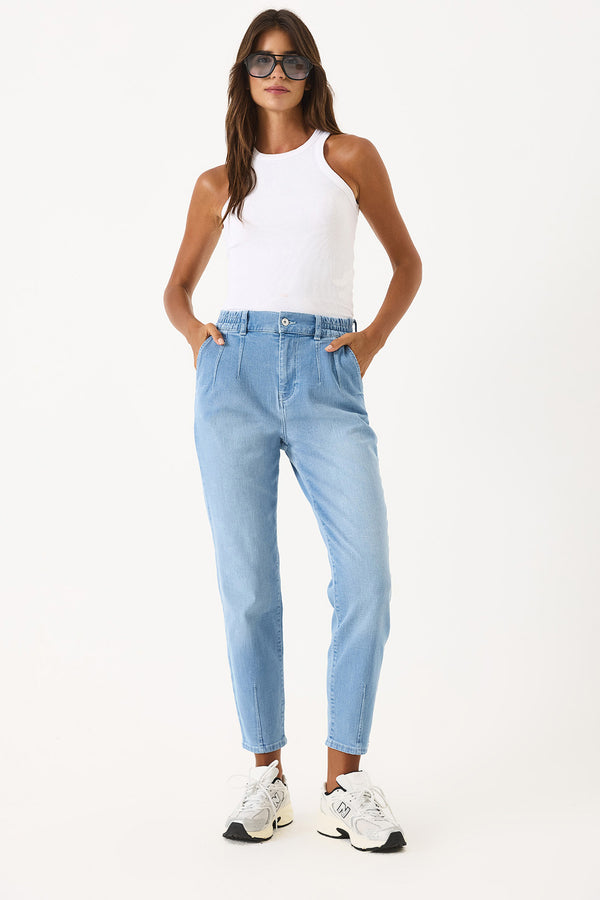 Norah Ice Blue Beli Lastikli Jean Pantolon - ICE BLUE