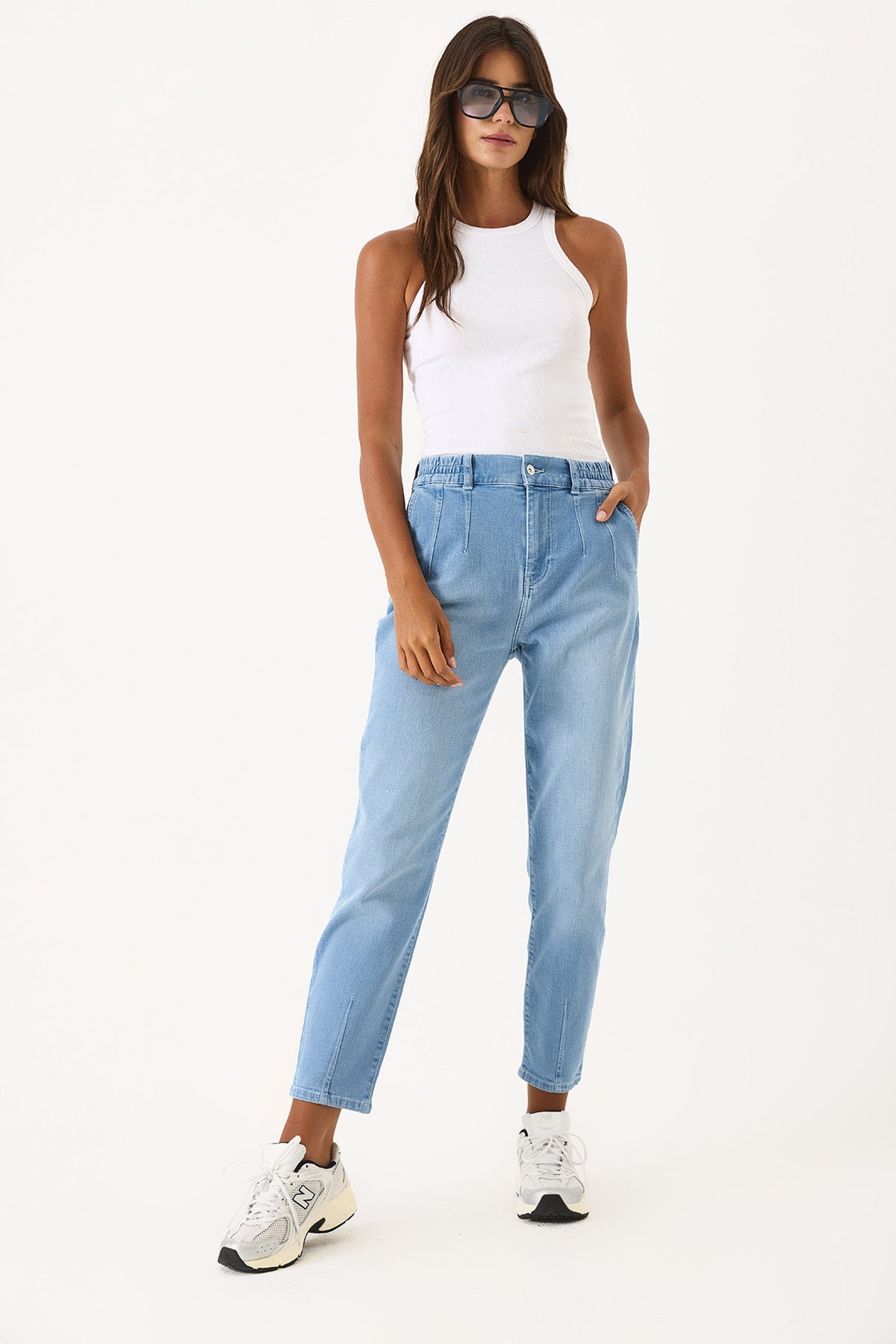 Kadın Norah Ice Blue Beli Lastikli Jean Pantolon - Ice Blue – Vena