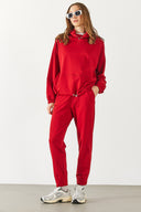 Kadın Norah Rahat Kesim Eşofman Altı - Kırmızı