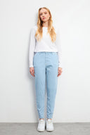 Kadın Norah Sky Blue Beli Lastikli Jean Pantolon - Sky Blue