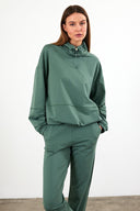 Kadın Norah Yakası Detaylı Regular Fit Sweatshirt - Göl Yeşili