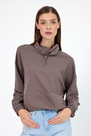 Kadın Norah Yakası Detaylı Regular Fit Sweatshirt - Vizon