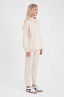 Kadın Norah Yakası Detaylı Regular Fit Sweatshirt - Taş