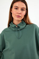 Kadın Norah Yakası Detaylı Regular Fit Sweatshirt - Göl Yeşili