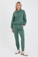 Kadın Norah Yakası Detaylı Regular Fit Sweatshirt - Göl Yeşili