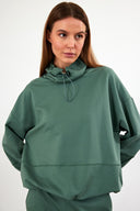 Kadın Norah Yakası Detaylı Regular Fit Sweatshirt - Göl Yeşili