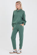 Kadın Norah Yakası Detaylı Regular Fit Sweatshirt - Göl Yeşili