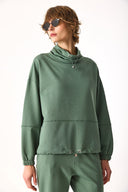 Kadın Norah Yakası Detaylı Regular Fit Sweatshirt - Göl Yeşili