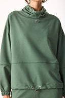 Kadın Norah Yakası Detaylı Regular Fit Sweatshirt - Göl Yeşili