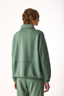 Kadın Norah Yakası Detaylı Regular Fit Sweatshirt - Göl Yeşili