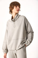 Kadın Norah Yakası Detaylı Regular Fit Sweatshirt - Gri