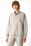 Kadın Norah Yakası Detaylı Regular Fit Sweatshirt - Gri