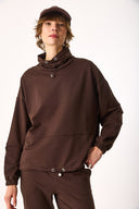 Kadın Norah Yakası Detaylı Regular Fit Sweatshirt - Kahverengi