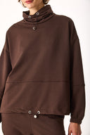 Kadın Norah Yakası Detaylı Regular Fit Sweatshirt - Kahverengi