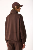 Kadın Norah Yakası Detaylı Regular Fit Sweatshirt - Kahverengi